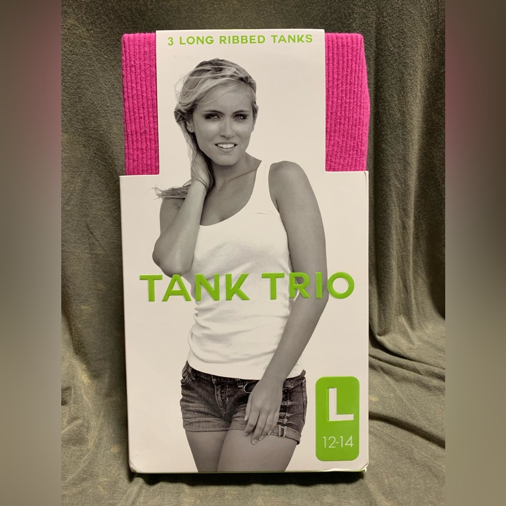 3/$30 Multipack Tank Trio Fitted Tank Top Set with Scoop Neckline LARGE